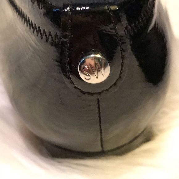 NWOB $385 Stuart Weitzmann | Patent Leather | Metal Adornment | Flat Shoes - Picture 8 of 10